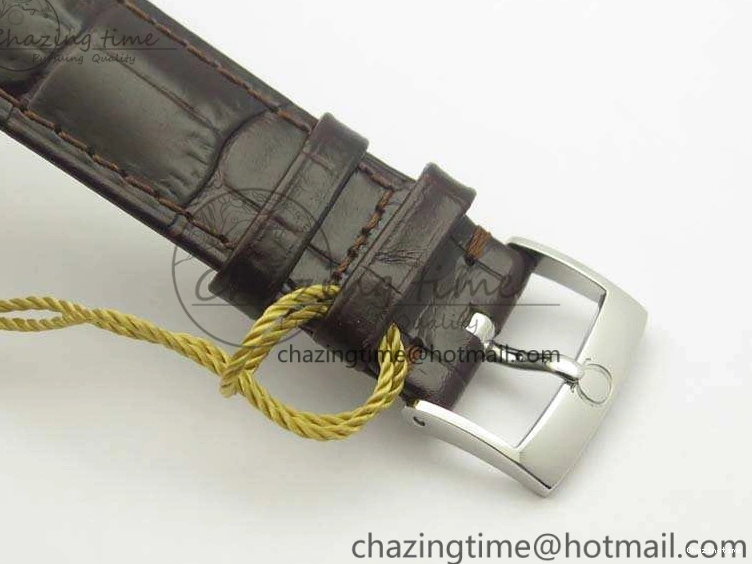 0119 FashionForward De Ville Prestige Real Power Reserve SS TW 1:1 Best Edition White Dial SS Markers On Leather Strap A 8095